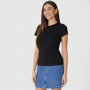 Blusa Baby Look Meia Manga Malwee 100% algodão